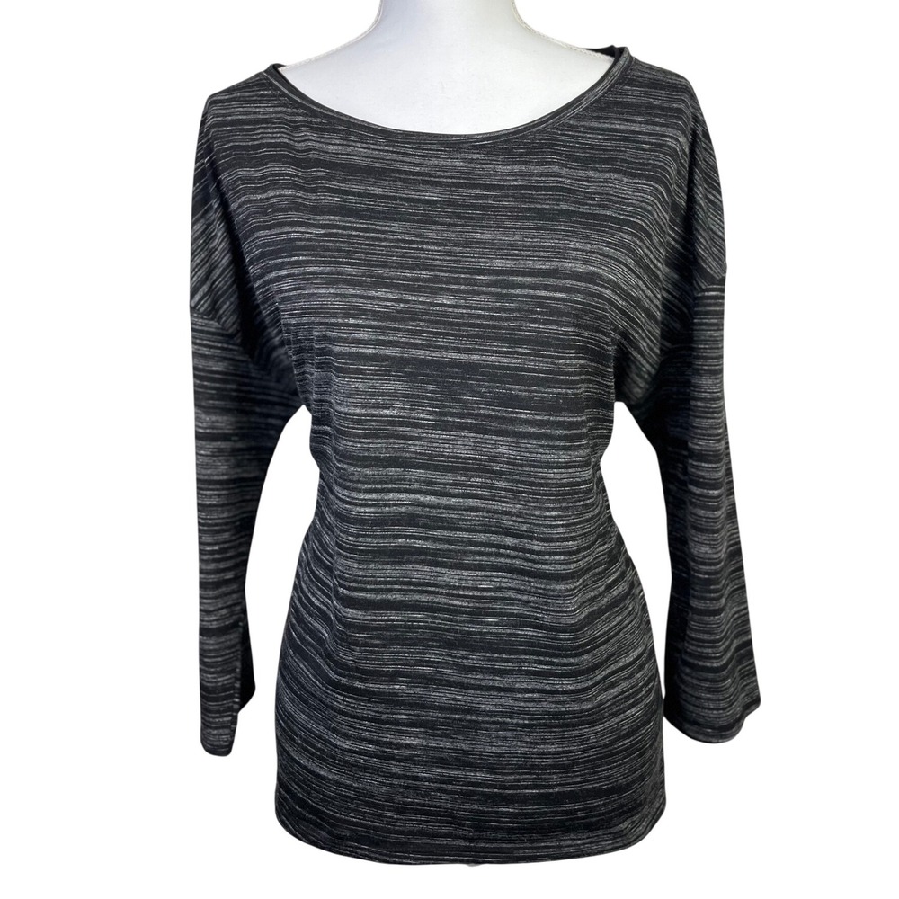 White House Black Market Womens Long Sleeve Striped‎ Knit Top Shirt Size L